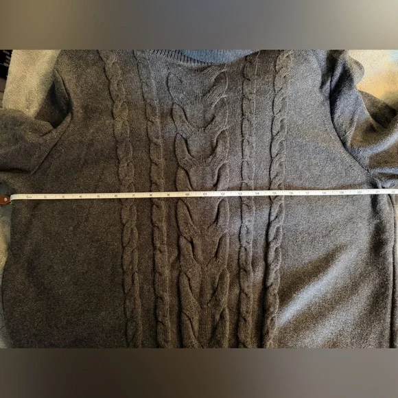 Banana Republic Dark Gray Knit Sweater Dress Sz Lg - Picture 5 of 5